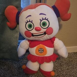 Adorable Red and Orange Plush Clown Toy